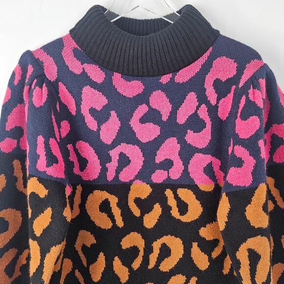 Farm‎ Rio Mixed Leopards Striped Sweater Dress Size Small New Animal Print - Picture 5 of 10
